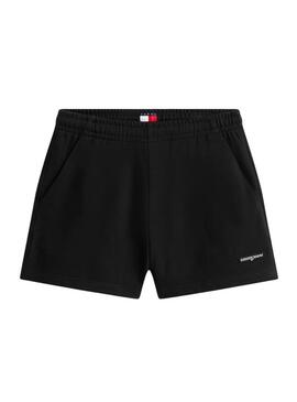 Shorts Tommy Jeans Script Label neri per donna.