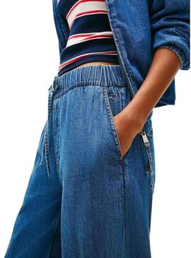 Pantaloni Tommy Jeans in denim chambray medio per donna