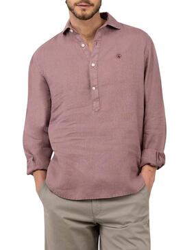 Maglietta El Ganso in lino bordeaux per uomo