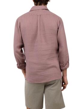 Maglietta El Ganso in lino bordeaux per uomo