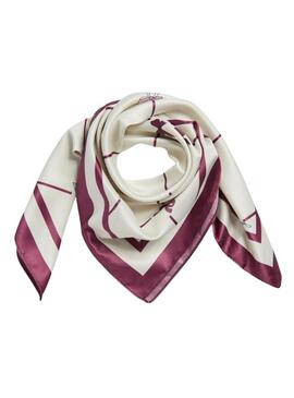 Fazzoletto Pieces Bambi beige e granata per donna