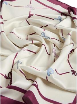 Fazzoletto Pieces Bambi beige e granata per donna