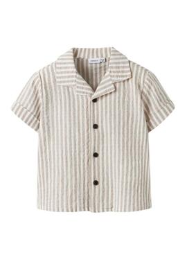 Camicia Name It Fedenis beige per bambini