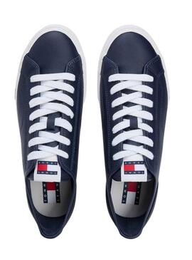Scarpe Tommy Jeans in pelle Archive con logo marino per uomo