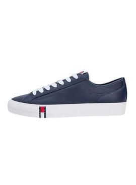Scarpe Tommy Jeans in pelle Archive con logo marino per uomo