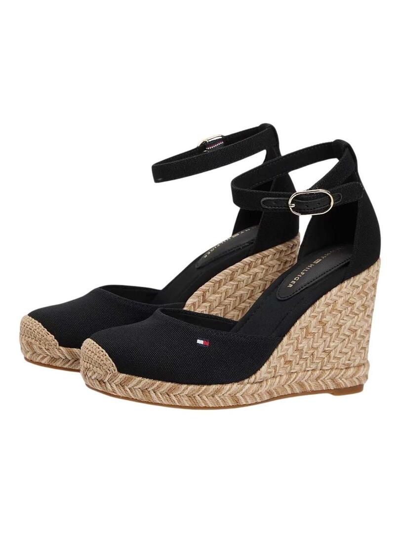 Espadrillas Tommy Hilfiger Flag nere con zeppa alta per donna.