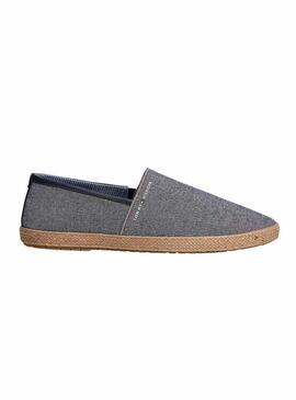 Espadrillas Tommy Hilfiger in chambray blu marino per uomo.