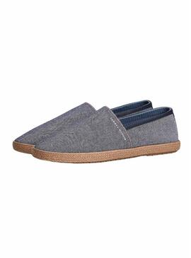 Espadrillas Tommy Hilfiger in chambray blu marino per uomo.