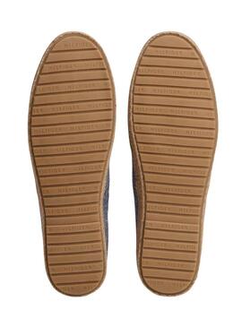 Espadrillas Tommy Hilfiger in chambray blu marino per uomo.