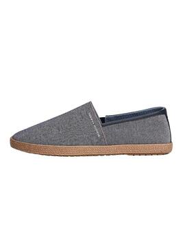 Espadrillas Tommy Hilfiger in chambray blu marino per uomo.