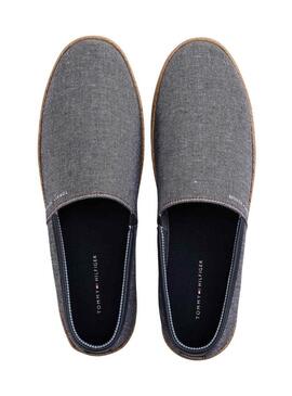 Espadrillas Tommy Hilfiger in chambray blu marino per uomo.