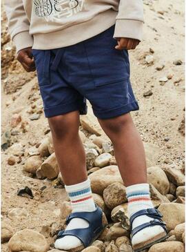 Nome delle Bermuda per bambini in blu scuro.