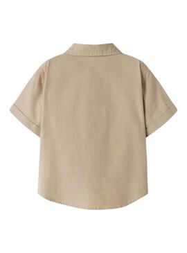 Camicia Name It Filip color cammello per bambino