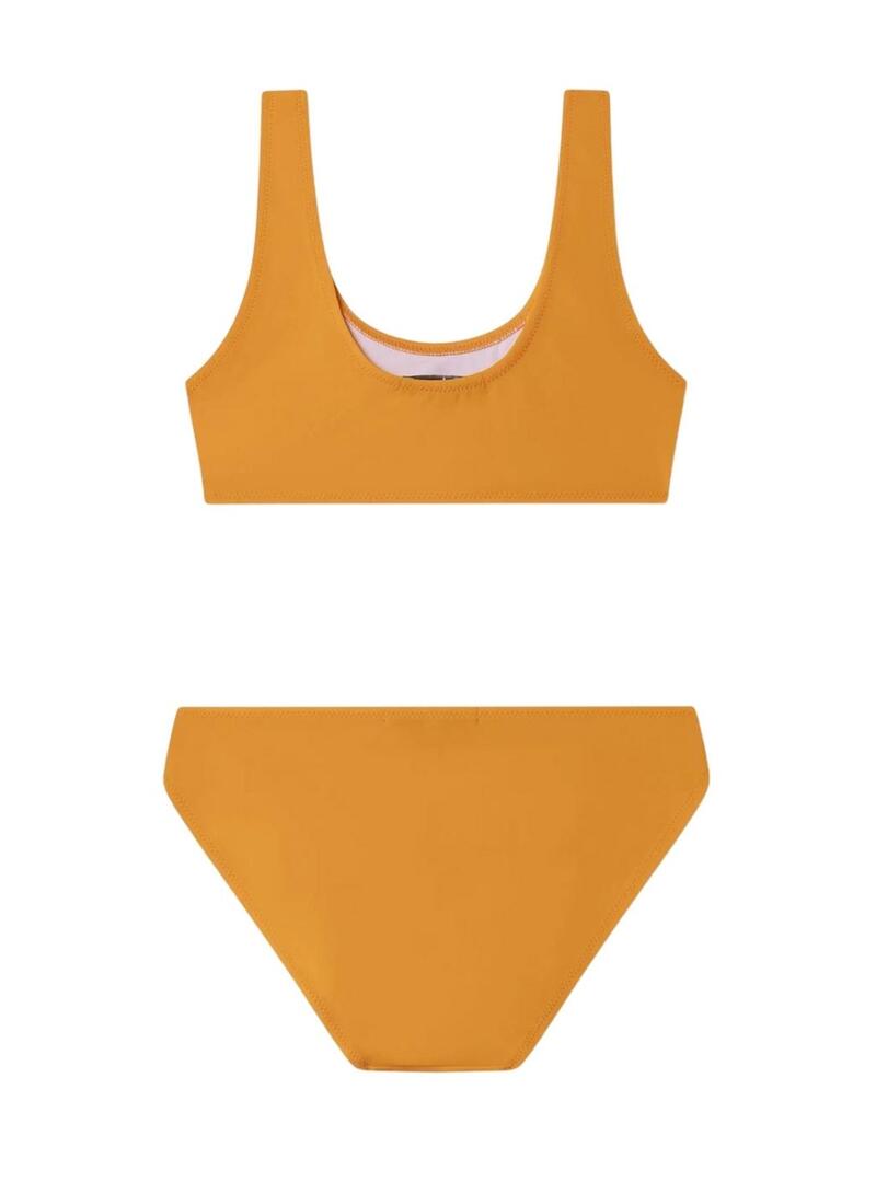 Bikini Pepe Jeans con logo stampato arancione per ragazza