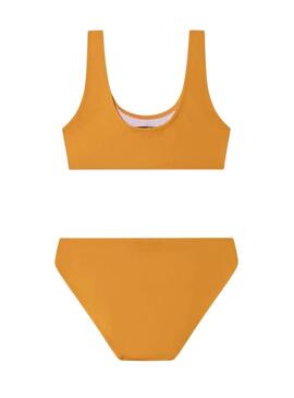 Bikini Pepe Jeans con logo stampato arancione per ragazza