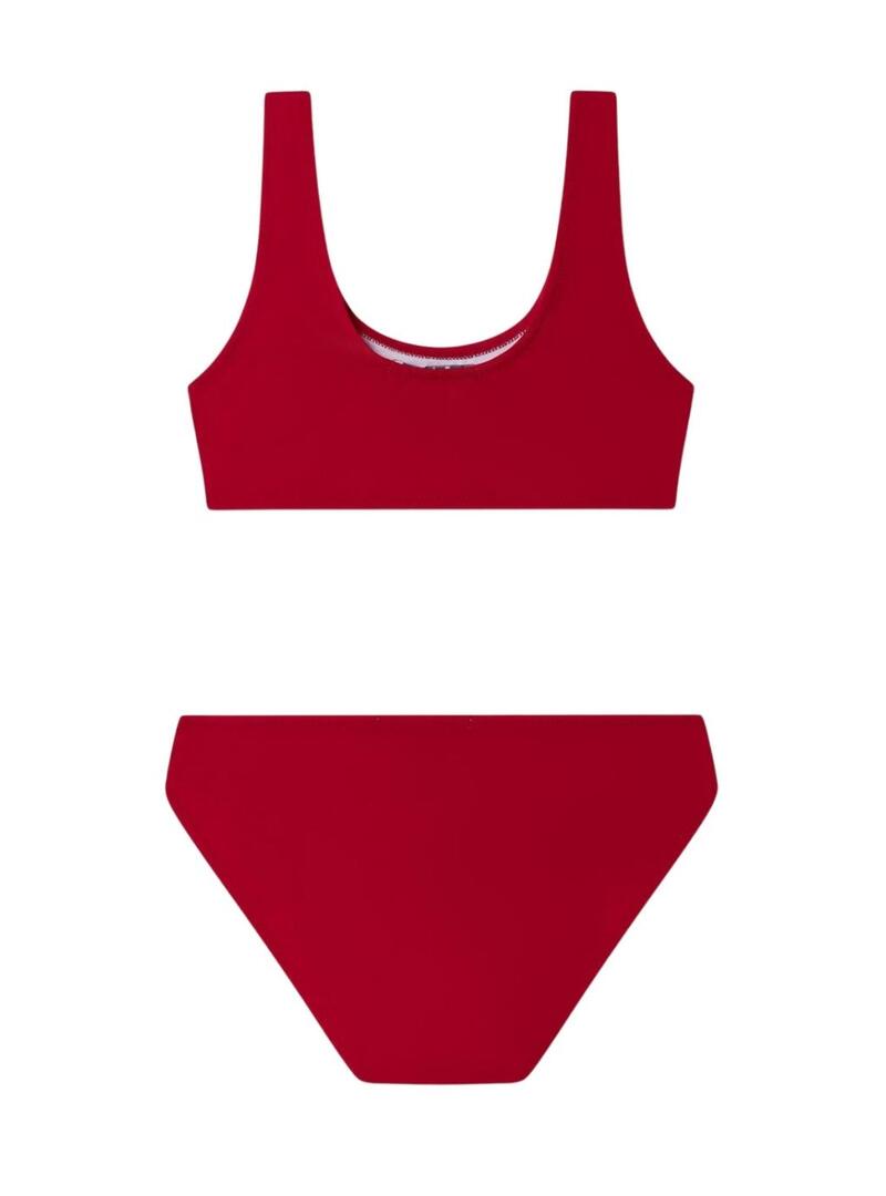 Bikini Pepe Jeans con logo stampato rosso per ragazza