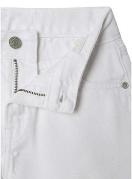 Pantaloni corti in denim Pepe Jeans A-Line bianchi per bambina