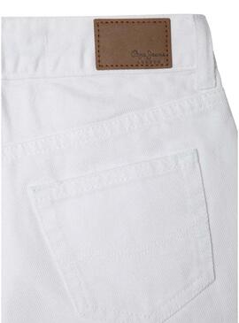 Pantaloni corti in denim Pepe Jeans A-Line bianchi per bambina