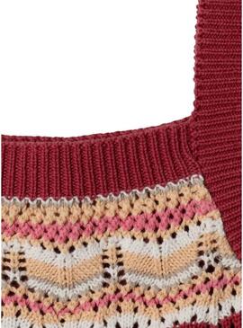 Top a spalline Pepe Jeans Hyo rosso per bambina