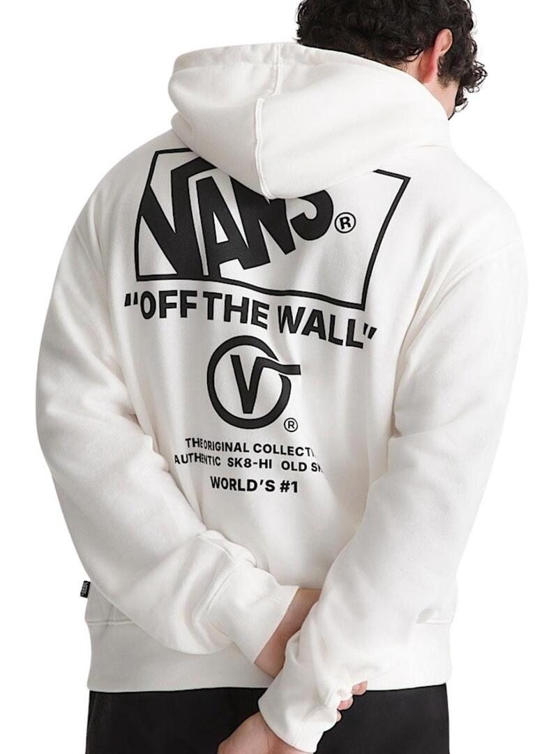Felpa Vans Stacked bianca per uomo.