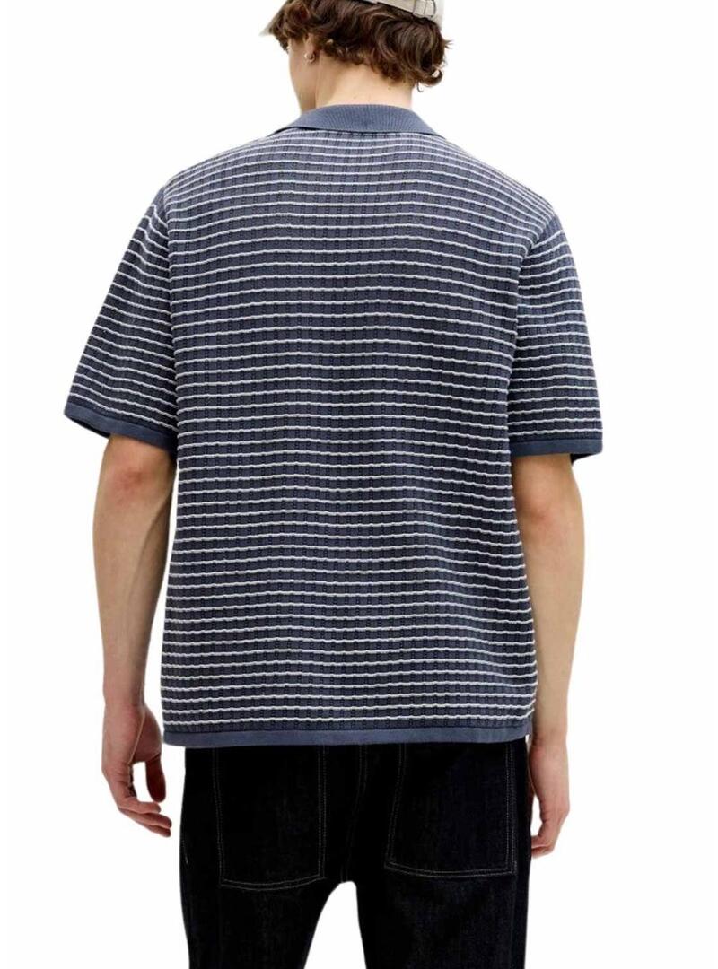 Polo Jack and Jones Nantucket a righe blu per uomo