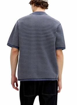 Polo Jack and Jones Nantucket a righe blu per uomo