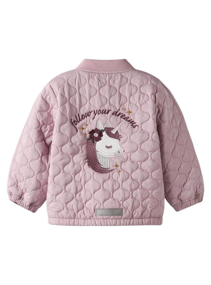 Giubbotto imbottito Name It Marlon rosa per bambina