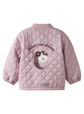 Giubbotto imbottito Name It Marlon rosa per bambina