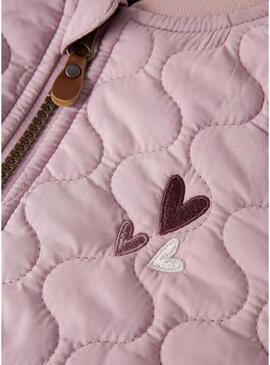 Giubbotto imbottito Name It Marlon rosa per bambina