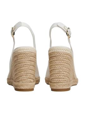 Espadrillas Tommy Hilfiger bianche senza tallone con zeppa alta per donna.