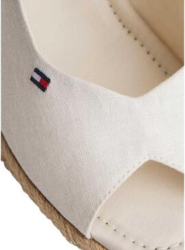 Espadrillas Tommy Hilfiger bianche senza tallone con zeppa alta per donna.