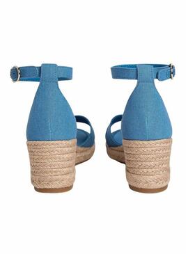 Espadrillas Tommy Hilfiger blu con zeppa media incrociate per donna