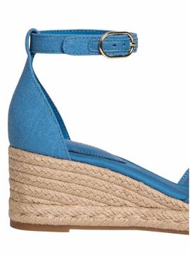 Espadrillas Tommy Hilfiger blu con zeppa media incrociate per donna