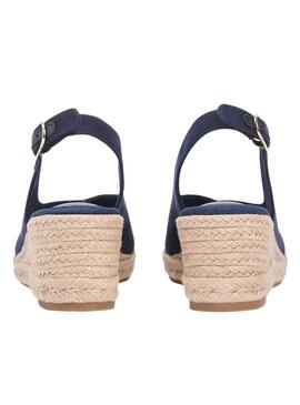 Espadrillas Tommy Hilfiger senza tallone blu navy con zeppa media per donna