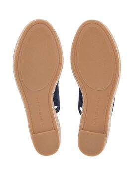 Espadrillas Tommy Hilfiger senza tallone blu navy con zeppa media per donna