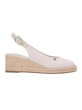 Espadrillas beige Tommy Hilfiger senza tacco con zeppa media per donna