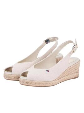 Espadrillas beige Tommy Hilfiger senza tacco con zeppa media per donna