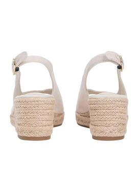 Espadrillas beige Tommy Hilfiger senza tacco con zeppa media per donna