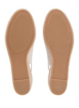 Espadrillas beige Tommy Hilfiger senza tacco con zeppa media per donna