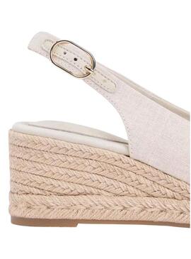 Espadrillas beige Tommy Hilfiger senza tacco con zeppa media per donna