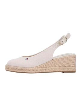 Espadrillas beige Tommy Hilfiger senza tacco con zeppa media per donna