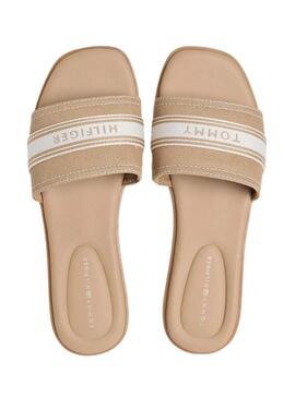 Sandali mules Tommy Hilfiger color tostato per donna.