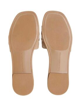 Sandali mules Tommy Hilfiger color tostato per donna.