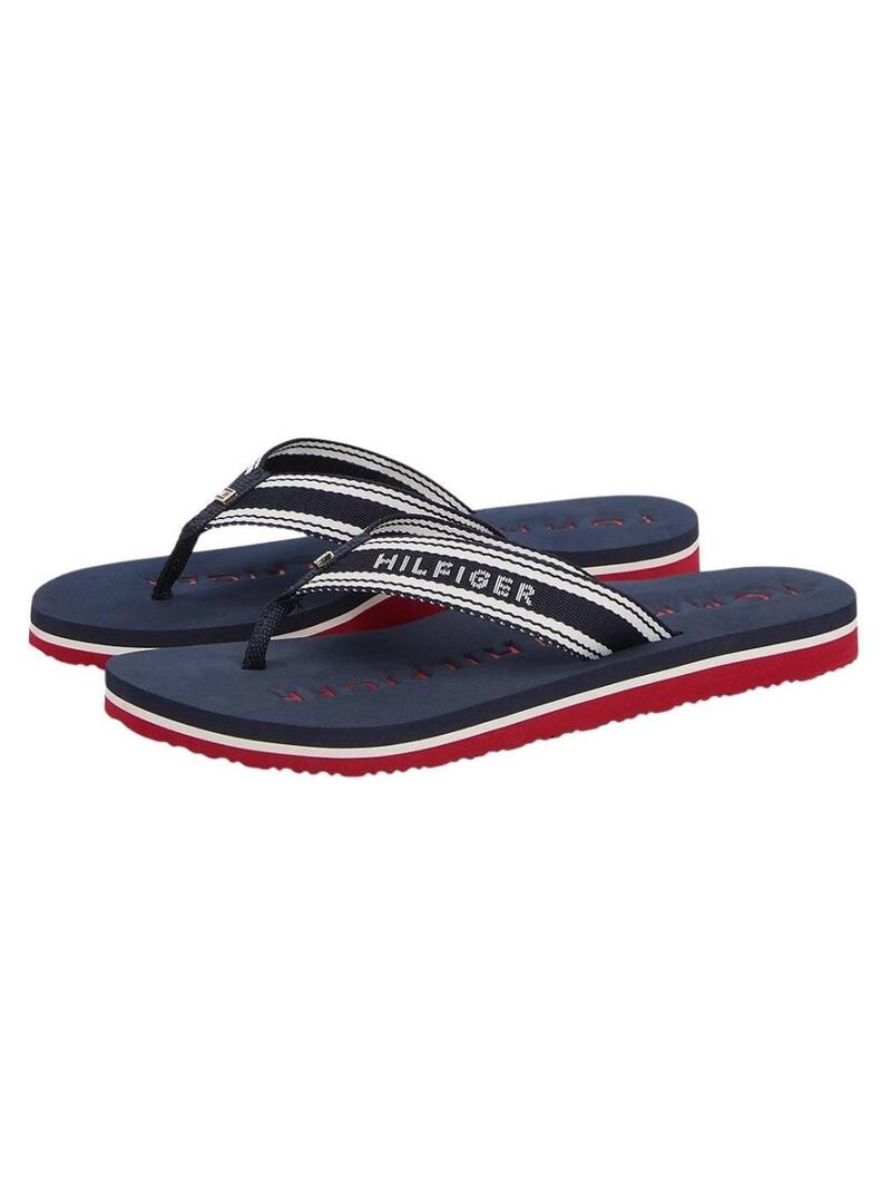 Infradito Tommy Hilfiger Webbing blu navy da donna.