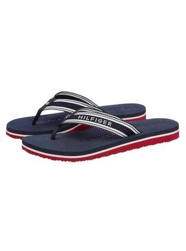 Infradito Tommy Hilfiger Webbing blu navy da donna.
