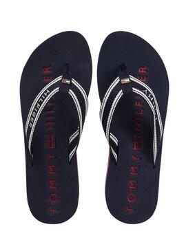 Infradito Tommy Hilfiger Webbing blu navy da donna.