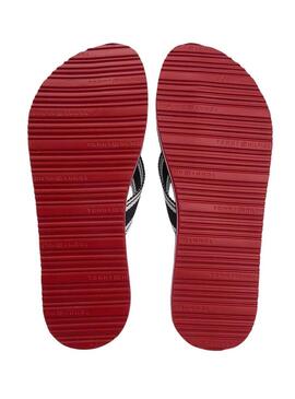 Infradito Tommy Hilfiger Webbing blu navy da donna.