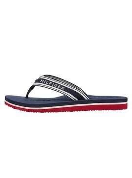 Infradito Tommy Hilfiger Webbing blu navy da donna.