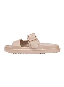 Sandali Tommy Hilfiger Light a doppia striscia dorata per donna.