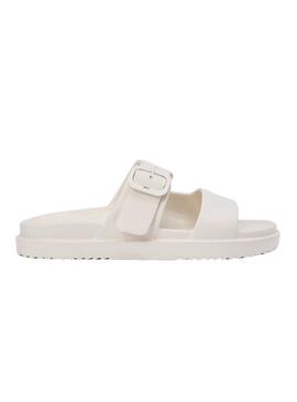 Sandali Tommy Hilfiger Light a doppia striscia beige per donna.